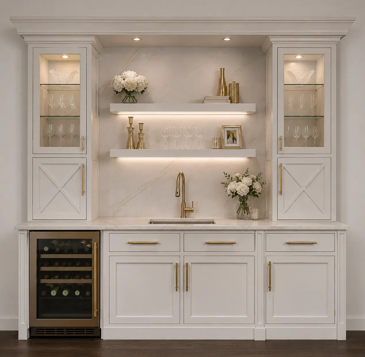 Architectural rendering of a detail in the bridal suite at Antelope Creek Ranch Venue, showing styling and finishes.